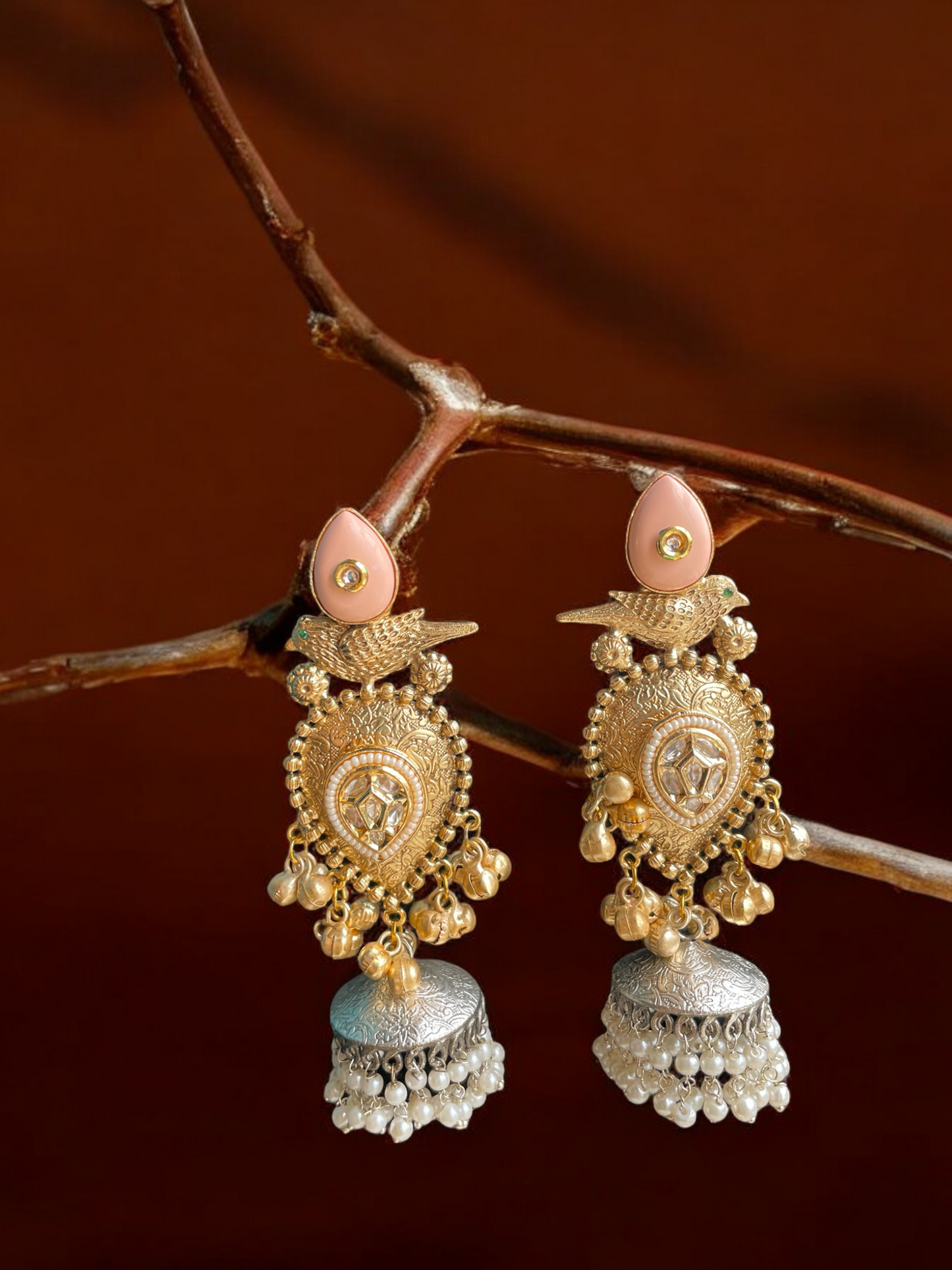 Priti Dual Tone Brass Jhumka