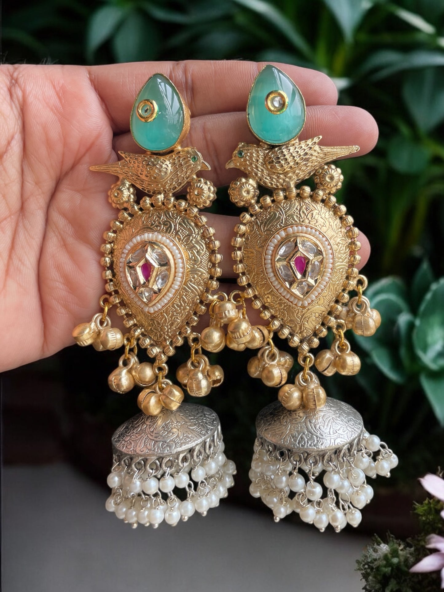 Priti Dual Tone Brass Jhumka