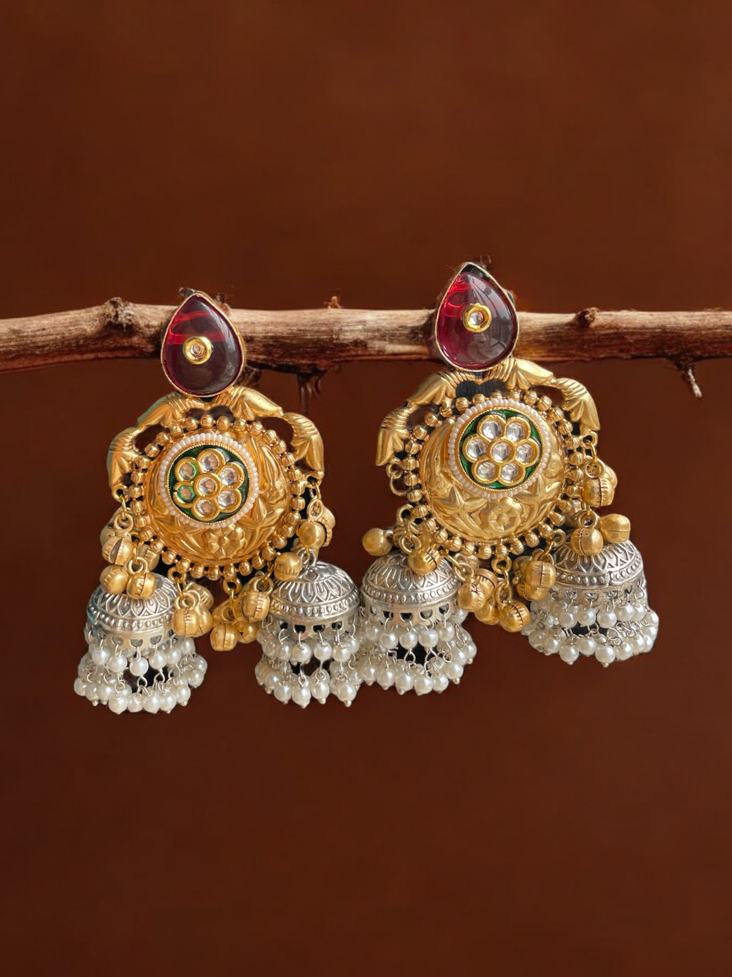 Radhika Dual Tone Brass Jhumka