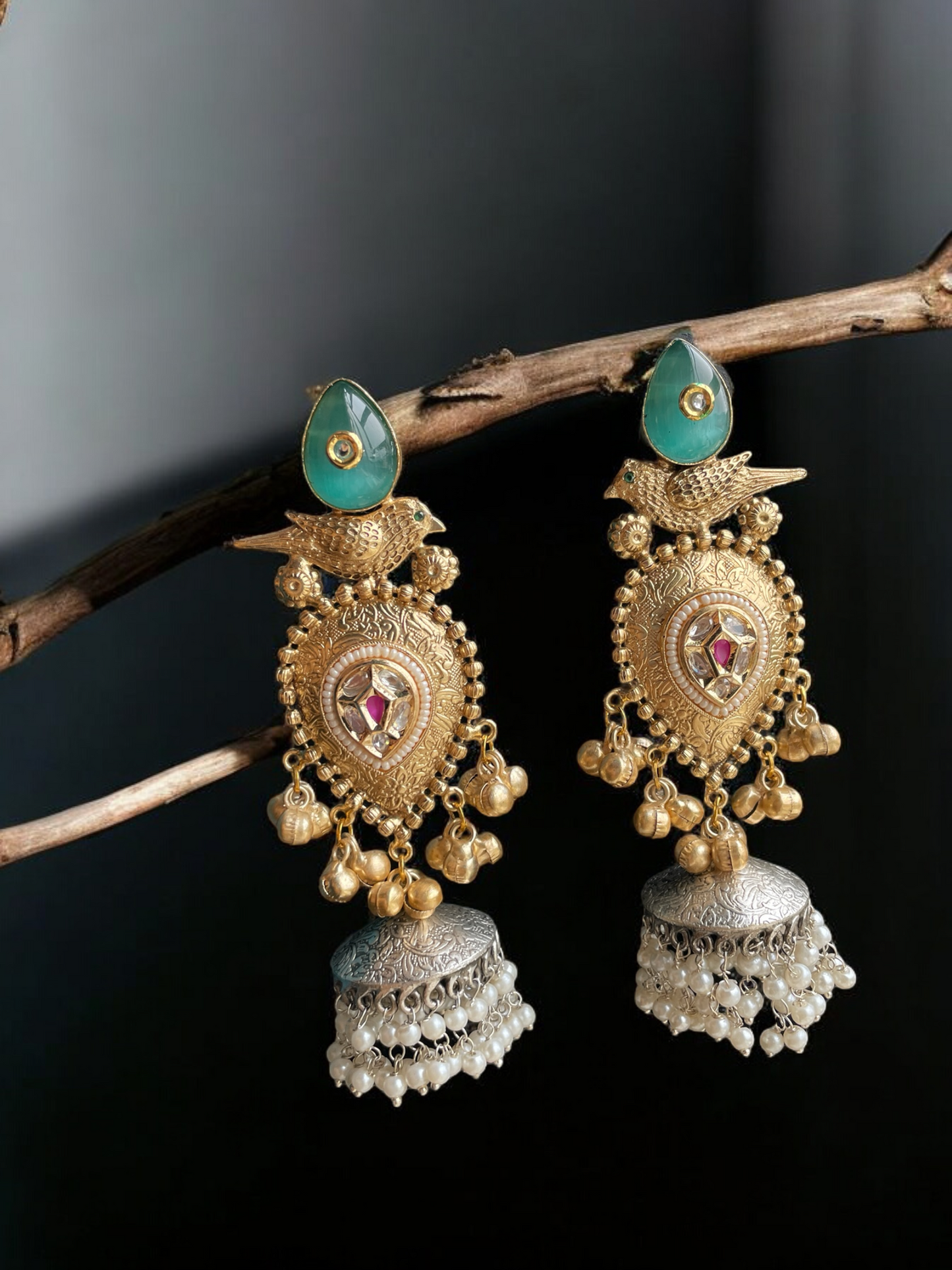 Priti Dual Tone Brass Jhumka