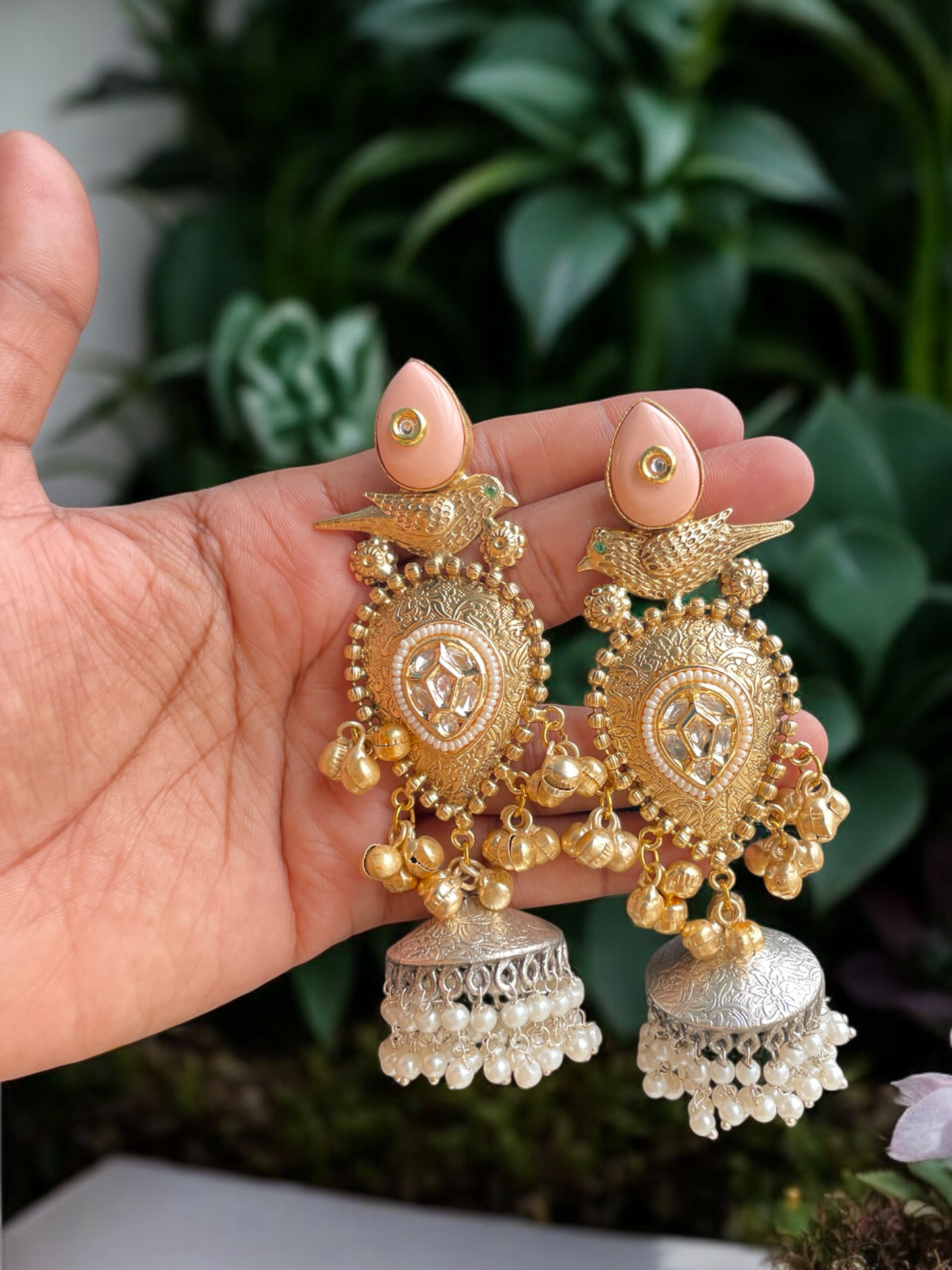 Priti Dual Tone Brass Jhumka