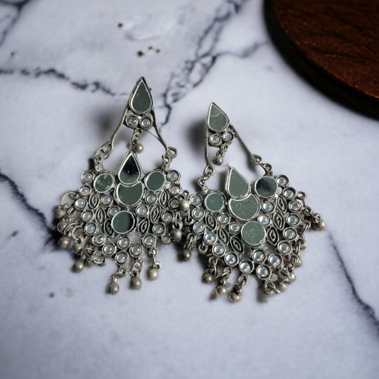 Abha Silver Mirror Earring