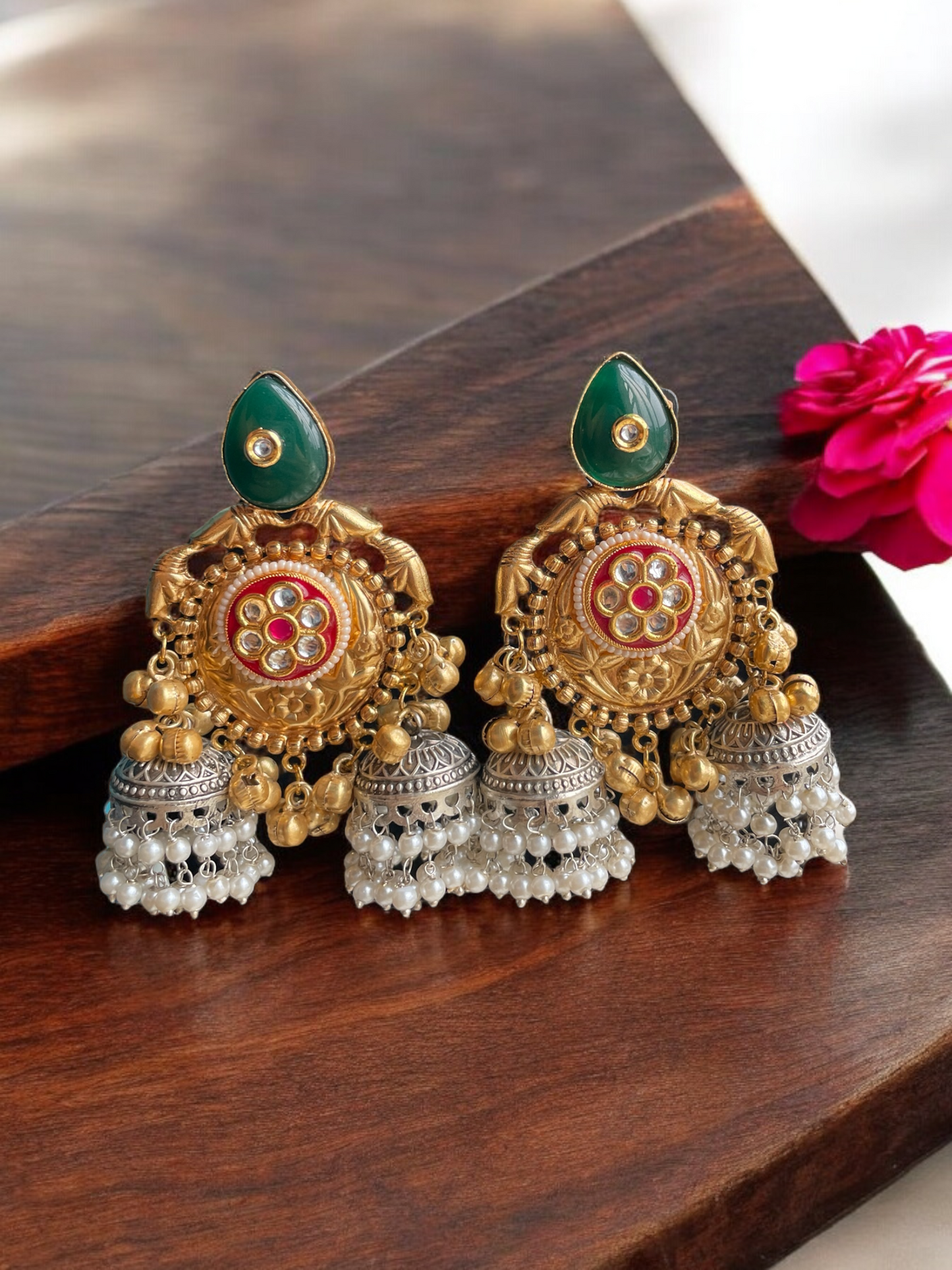 Radhika Dual Tone Brass Jhumka